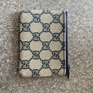 Vintage Gucci Monogram Coin Purse Blue